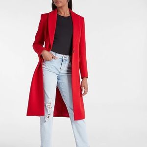 Express Wool Blend Single Button Coat - Small - Red NWT